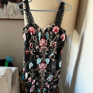 Black dress with florals